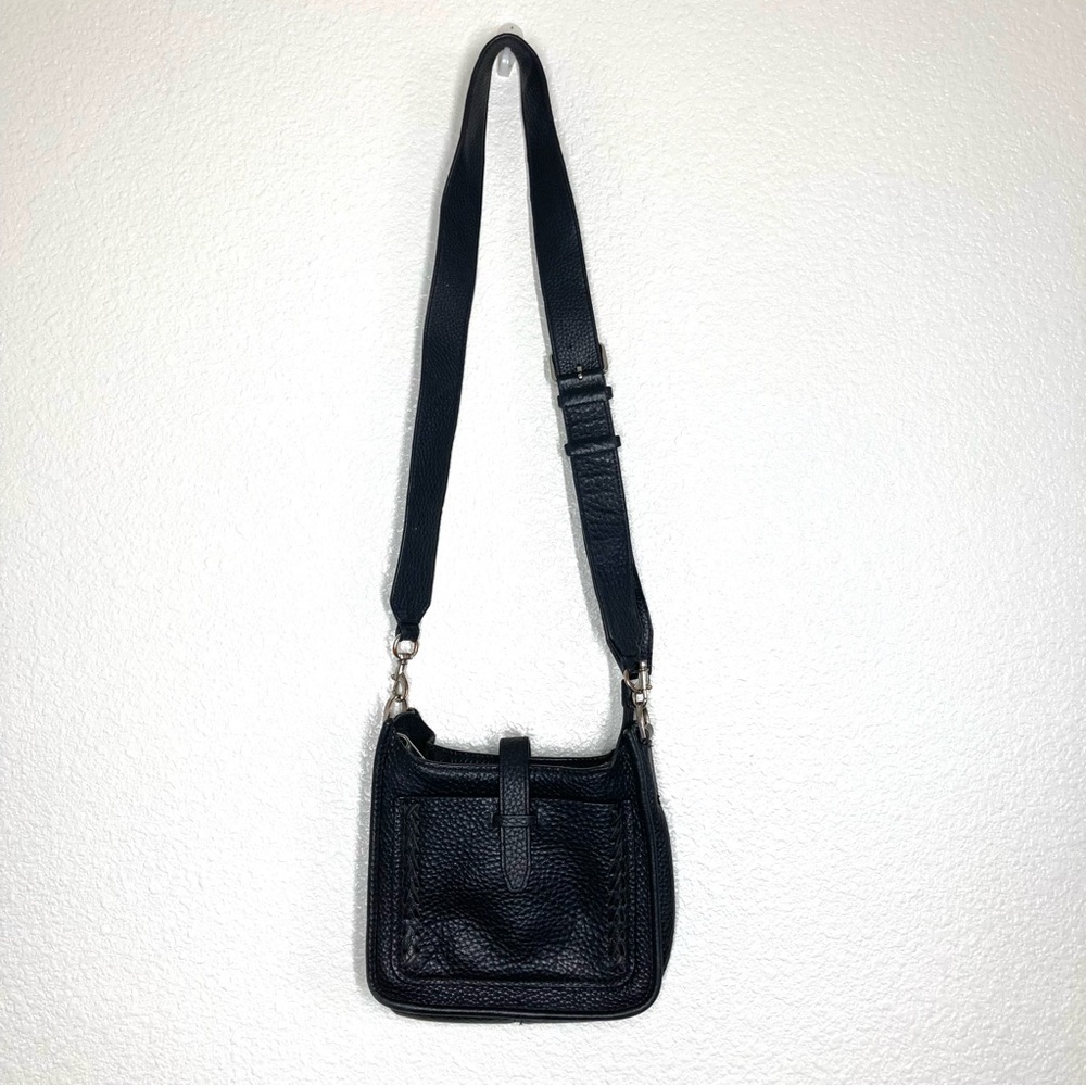 Rebecca Minkoff Pebbled Leather Mini Tote Bag 8x7" Black Minimalist - Picture 1 of 16